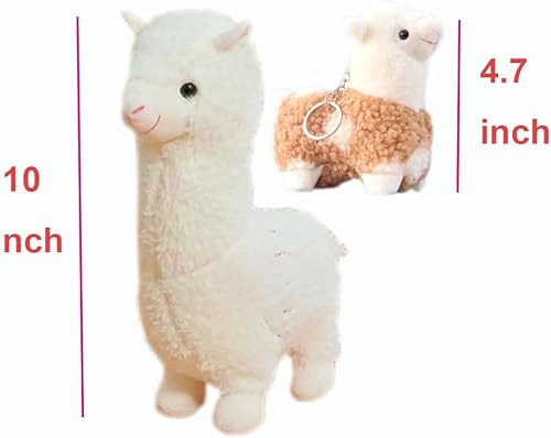 Miniatura 5 de Animal de peluche de llama, lindo juguete de alpaca de peluche para niñas y niños (Alpaca heji Blanco)