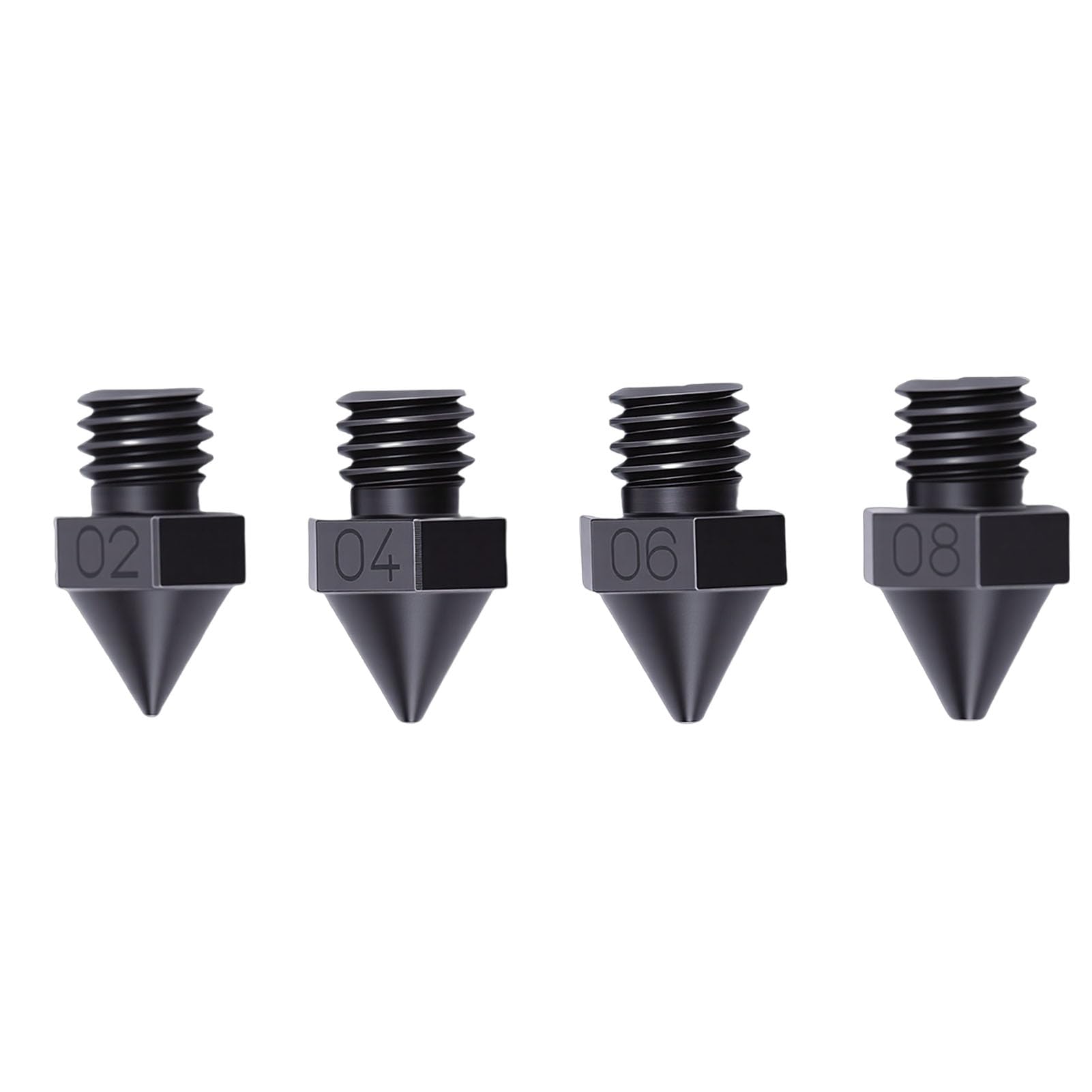 Eujgoov 4 Boquillas de Impresora 3D de Acero Endurecido, Repuesto Directo para Raise3D Hotend, Accesorio de Impresión Duradero para Usuarios de Filamentos de Precisión de 0,4 Mm