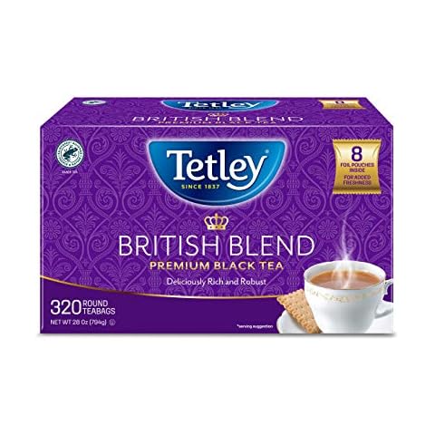 Tetley British Blend Premium Black Tea, 320 Tea Bags, Rainforest Alliance Certified Cover