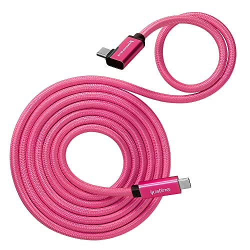 KONDOR BLUE x iJustine | Complete Collection | 9 Braided Cable Pack with EDC Tech Pouch for Cable Organization, Compatible with Phones, Computers, Cameras, & Beyond | Pink