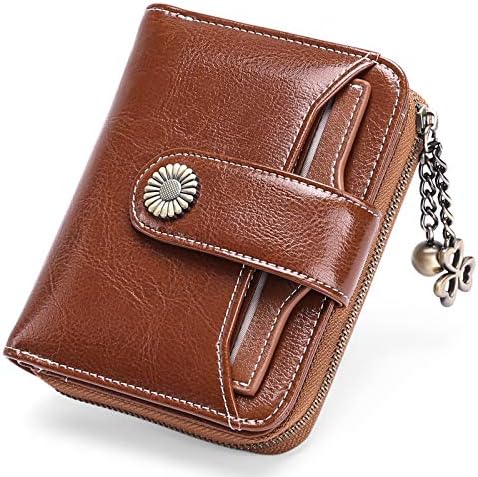 SENDEFN Purses for Women Genuine Leather Small Bifold Compact Womens Wallet with RFID Protection
