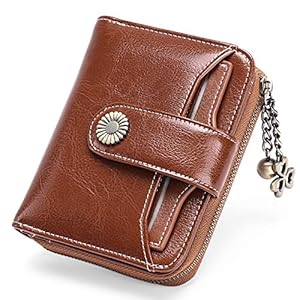 SENDEFN Purses for Women Genuine Leather Small Bifold Compact Womens Wallet with RFID Protection