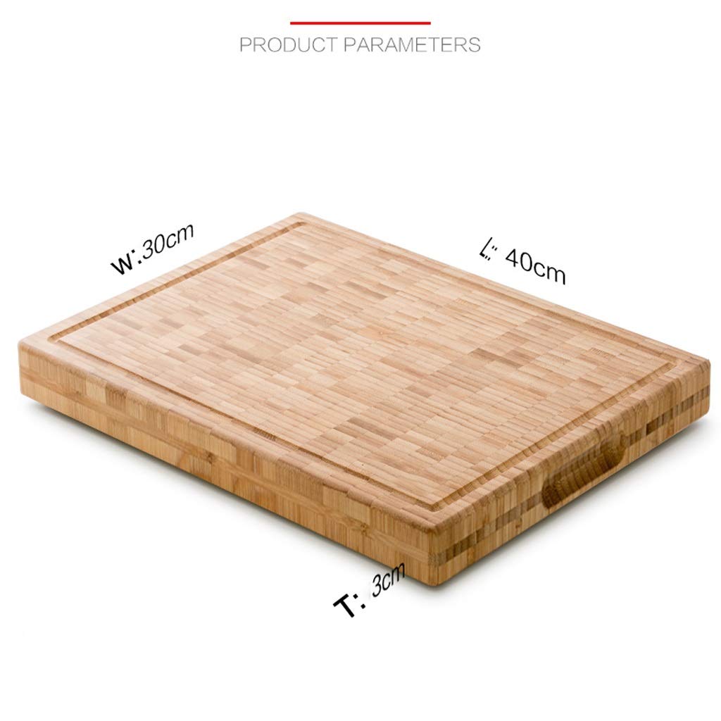 Tabla de cortar de madera grande para cortar y carnicero: tabla de cortar de bambú reversible de 15,74 x 11,8 x 1,18 pulgadas con ranura para jugos y púas que estabiliza la carne de res y aves mientr