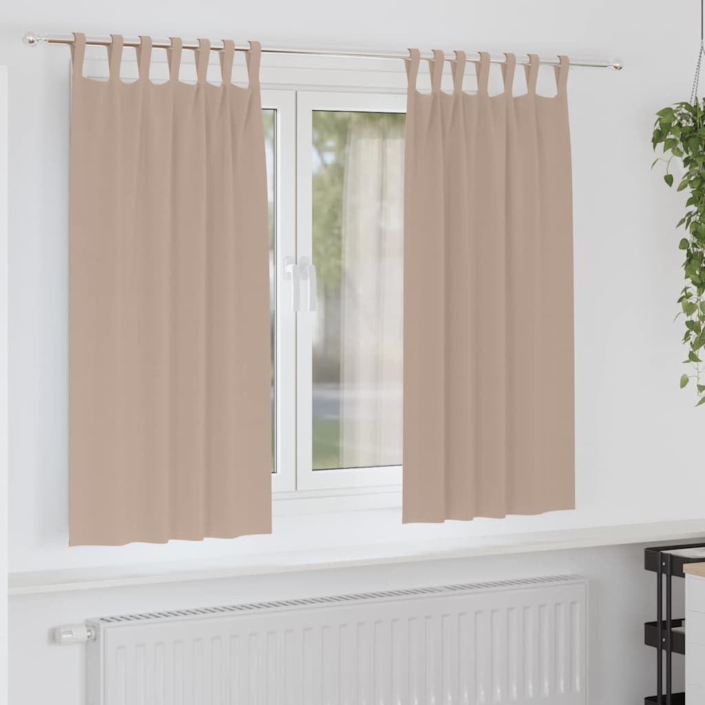 Rideaux occultants taupe 175x140 cm lot de 2 en polyester opaque pour salon
