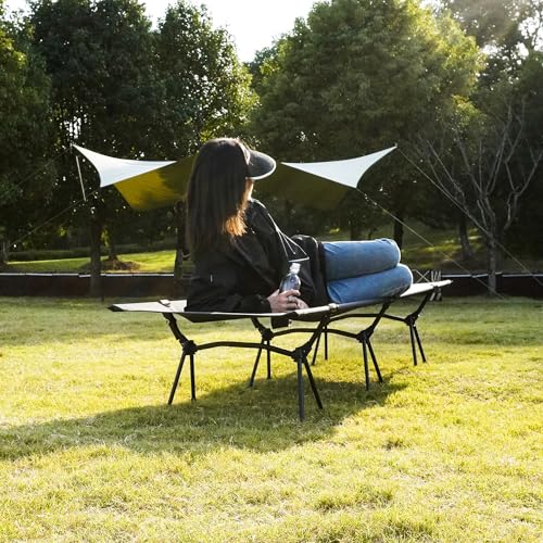 CAMPNACHT-Ultralight-Camping-Cot-with-Leg-Extenders-Aluminum-Lightweight-Folding-Cot-for-Adults-Portable-Backpacking-Compact-Tent-Cot-for-Outdoor-Hiking-1-Pack-Cot-with-2-Use-Modes-Black