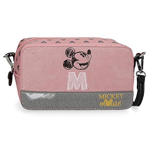 Disney Mickey The Blogger Bandolera Rosa 19,5X11,5X7,5 Cms Pvc Y Poliéster