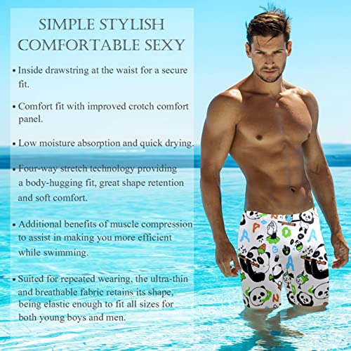 Bañador natación hombre estilo jammer panda multicolor resistente al cloro 3XL 3