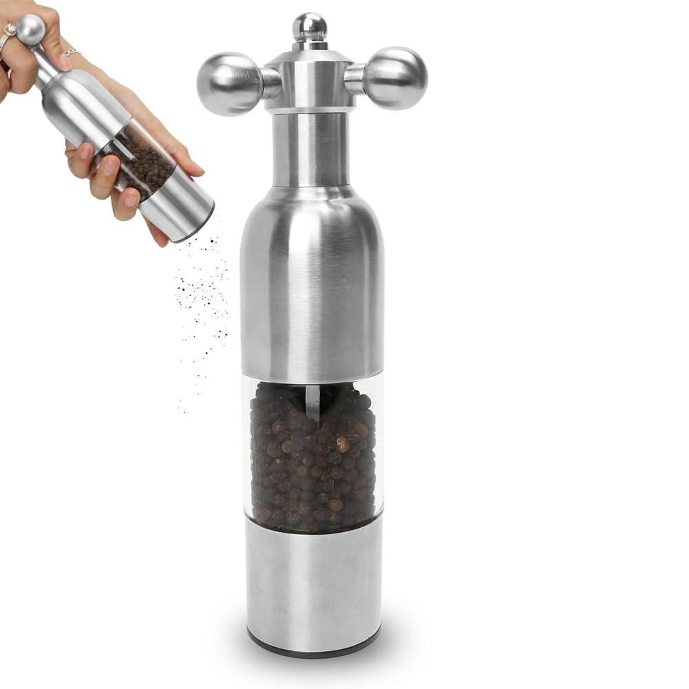 CTRLZS Salt or Pepper Shaker, Mill Adjustable Salt and Pepper Grinder for Kitchen, Barbecue, for Home