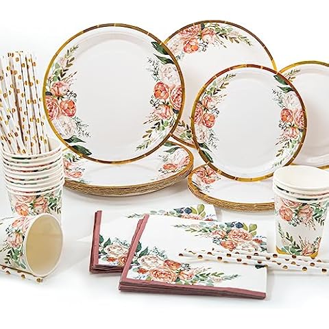 Yidaxing Vaisselle Jetable Or Rose Cover