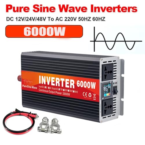 Inverteur d'onde sinusoïdale pure 6000W haute puissance pour conversion DC AC stable