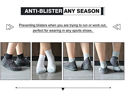 Flyrun Men'S Athletic Ankle Quarter Socks Men Comfort Cushion Moisture Wicking Work Sock 6 Pack thumb #4