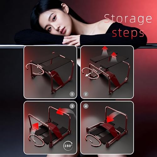 Faltbarer Liebesstuhl für Paare, Gewichtloser Bounce-Positionsstuhl mit Griffen, Kraftsparendes Intimmöbel mit Dildo-Halterung, Tragbares BDSM Erotikspielzeug für Erwachsene