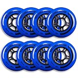 Rollerex VXT500 Inline Skate Wheels (8-Pack) (Various Size & Color Options Available) (Deep Sea Blue