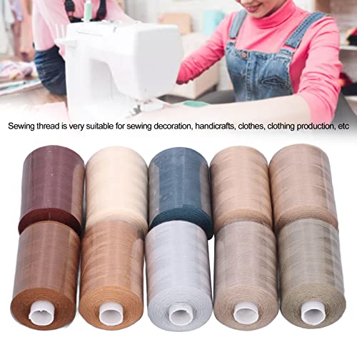 Set de 10 hilos para máquina de coser Arythia, poliéster, color gris, alta resistencia miniatura 3