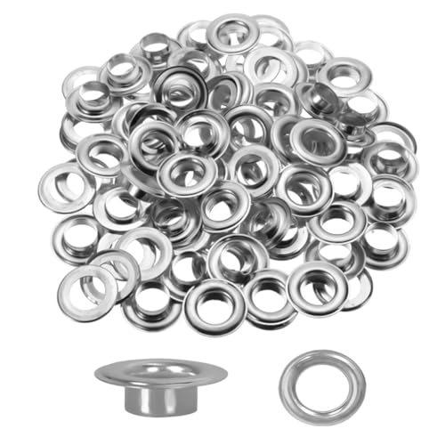 500pcs Eyelets and Grommets, 1/2 Inch Inside Diameter Eyelet,Metal Eyelets with Washers for Canvas, Shoes, Clothing, Fabric, Leather,Bag,Banner and Craft Making,Eyelet Repair Replacement (Silver)