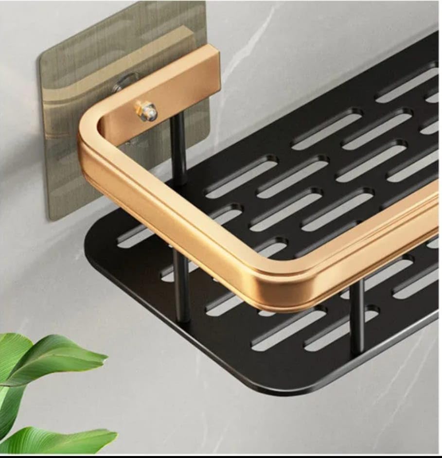 Image of Arto Multipurpose Self-Adhesive Aluminium Bathroom /Kitchen Wall Mounted Storage Organizer Shelf Holder /Rack /Bathroom Accessories.(POF-1)