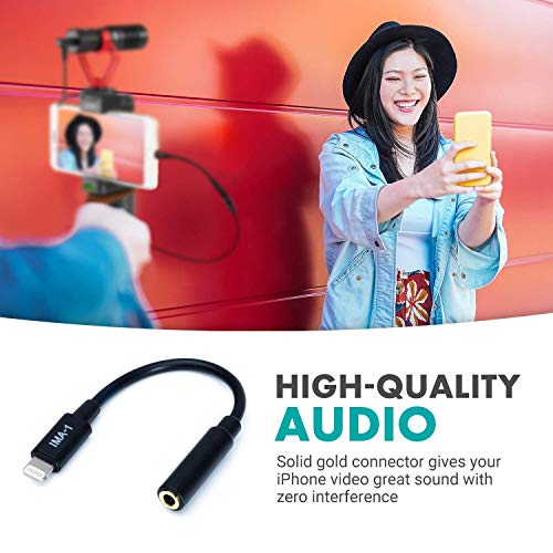 Movo Ima-1 Female 3.5Mm Trrs Microphone Adapter Cable To Lightning Connector Dongle Compatible With Apple Iphone, Ipad Smartphones And Tablets - Optimized For Microphones/Pro Audio #TOP4