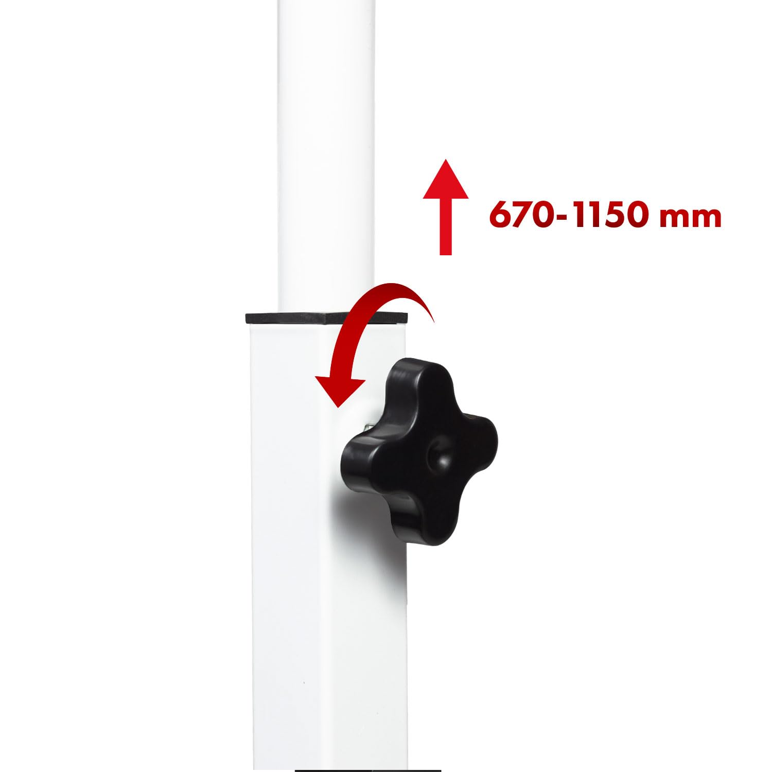 Maclean Regulowane biurko mobilne MC-124 na kółkach, uchylny blat 80x60 cm, regulowana wysokość 67-115 cm, nośność 50 kg, ergonomiczna półka boczna, do domu, biura, studia (Biały)