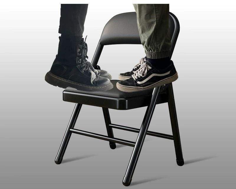 Image of TOBY Premium Heavy-Duty Folding Chair with Padded Seat & Backrest - Black Metal Frame, Space-Saving & Comfortable for Home, Office, and Events