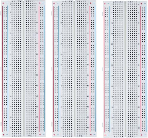 ELEGOO Breadboard 830 Points 3 Pcs Solderless Prototype PCB Board Kit for Proto Shield Distribution Connecting Blocks for Arduino Raspberry Pi