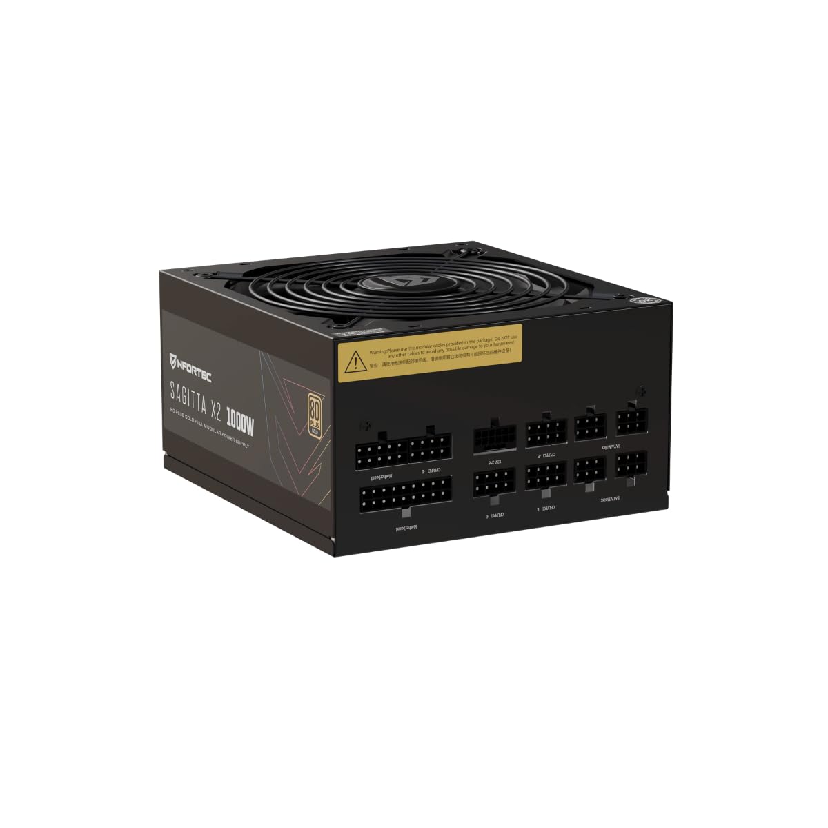 Nfortec Sagitta X2 1000W Fuente de alimentación Full Modular 80+ Gold, Ventilador silencioso PCIE 5.1, ATX 3.1, Negro