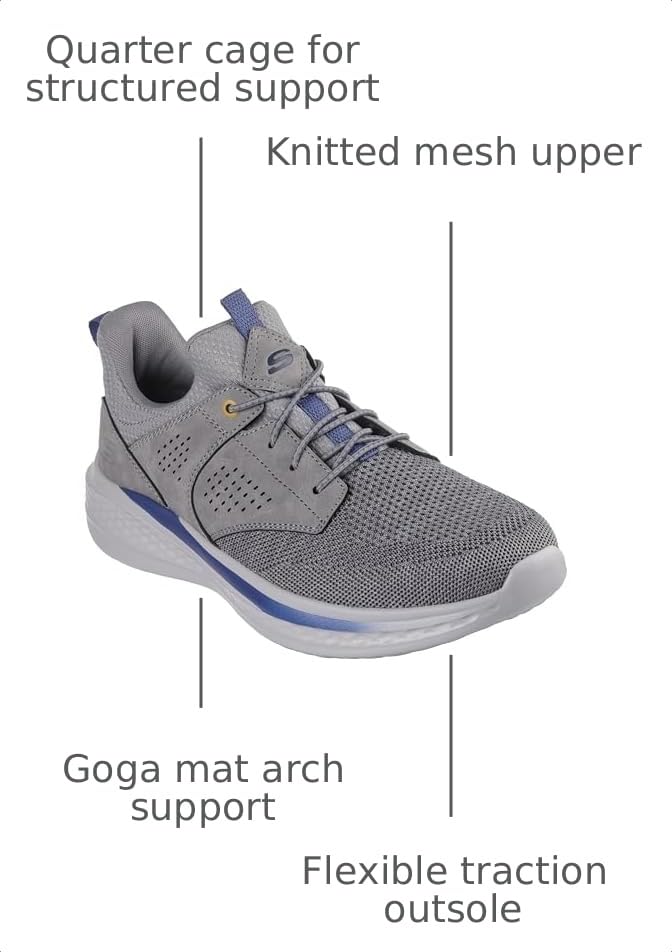 Image of Skechers Men's Streetwear Slade - Breyer Knitted Mesh Bungee Lace W /Quarter Cage Slip On