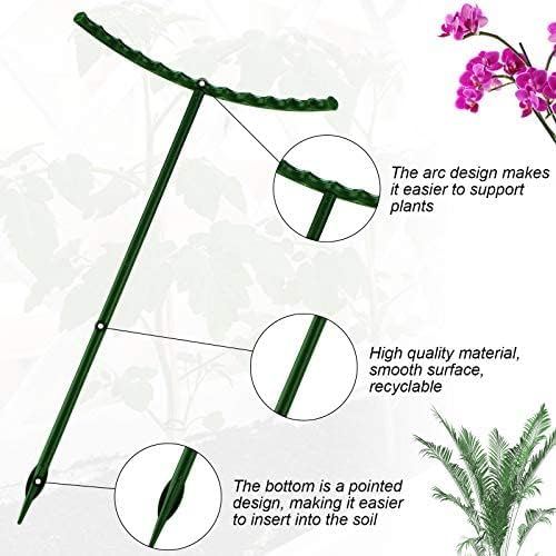 Garden Plant Support Stake Plastic Half Round Plant Support Ring Plant Cage Holder Flower Pot Climbing Trellis Peony Support for Plant, Flower, Vegetable (10 Pieces,5.7 x 5.9 Inch)