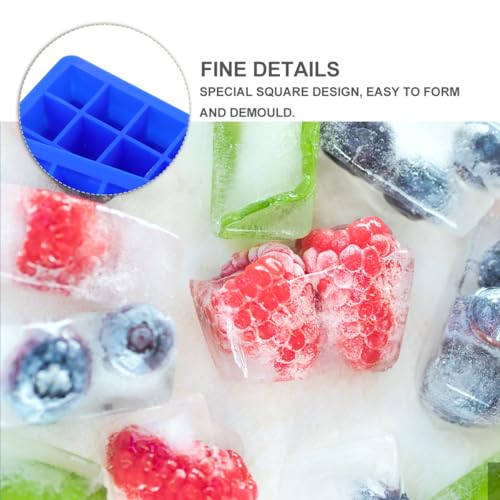 Juego 2 moldes silicona para hielo 20 cubos azul miniatura 6
