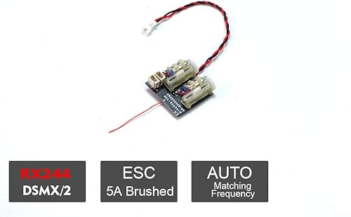 Miniatura 7 de Dancing Wings Hobby 2.4G 4CH5CH6CH7CH Mini receptor DSM2 DSMX de bajo voltaje integrado cepilladosin escobillas regulador ESC (RX154-E)