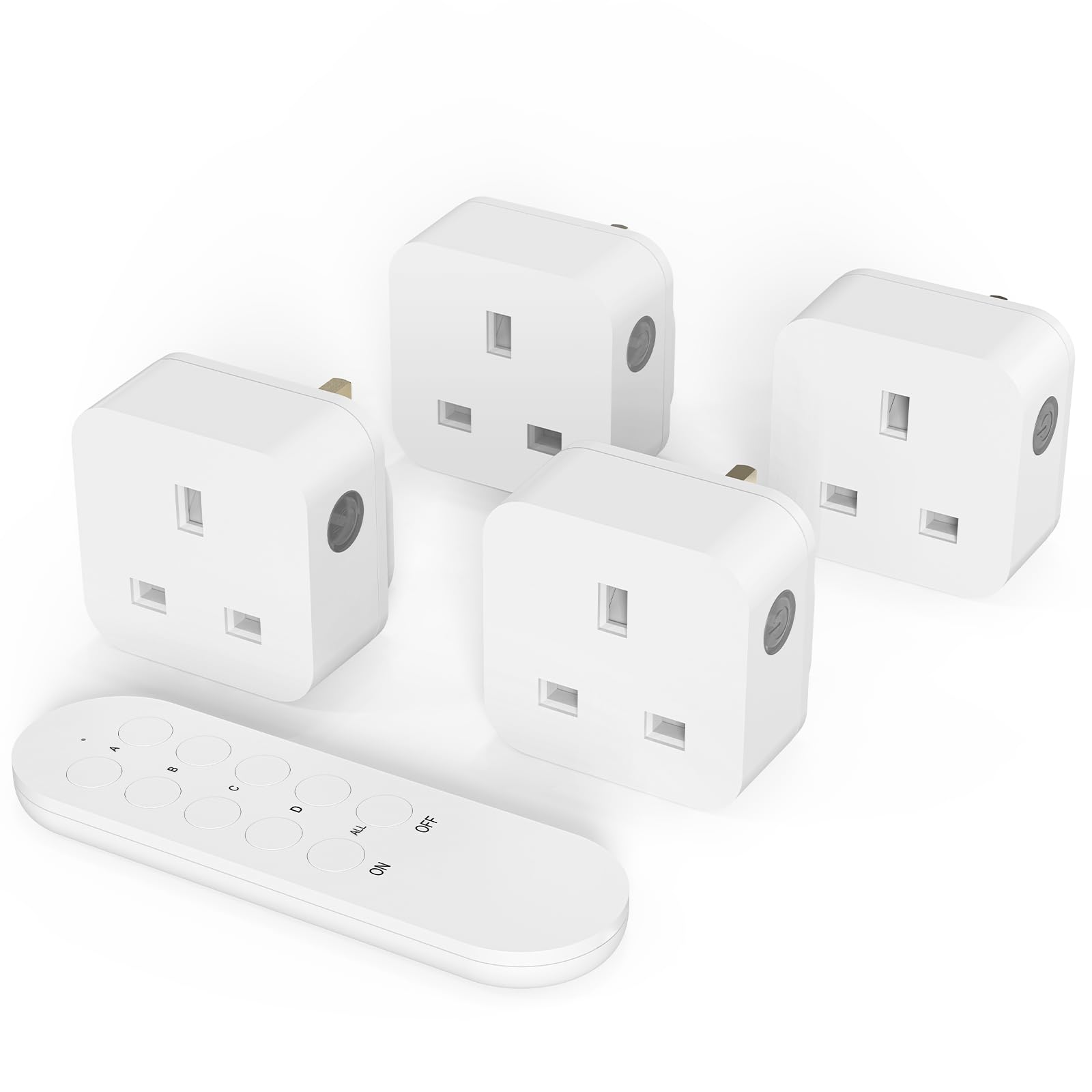 SURNICE Remote Control Plug Socket, Wireless Light Switch, 4 Pack Sockets and 1 Remote