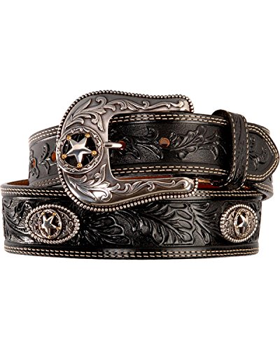 Justin Men's Ranch Star Concho Belt Black 36