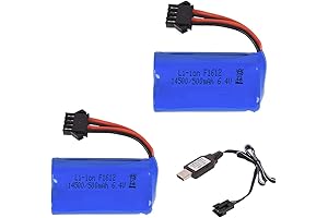 6.4V 500mAh Li-ion Rechargeable Battery for RC Toys, Robots, and Drones Li-ion...