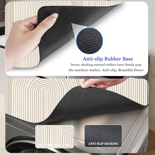 Image of Washer and Dryer Covers for the Top, Non-slip Dryer Top Protector Mat, Dust-proof Washing Machine Cover, 23.6 inch x 19.7 inch (geometry, 23.6 inch x 19.7 inch)
