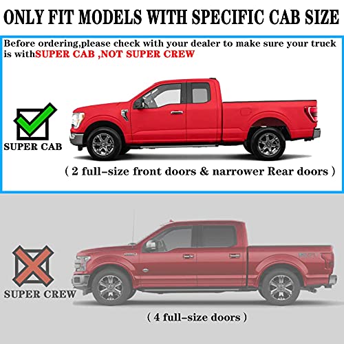 Comnova Pair Running Board Nerf Bar Compatible With 2015-2023 Ford F150 Super Cab（3/4 Size Rear Doors） Rocker Slider Side Steps,Width 6 Inches V Style.with Oe Style Brackets… #TOP2