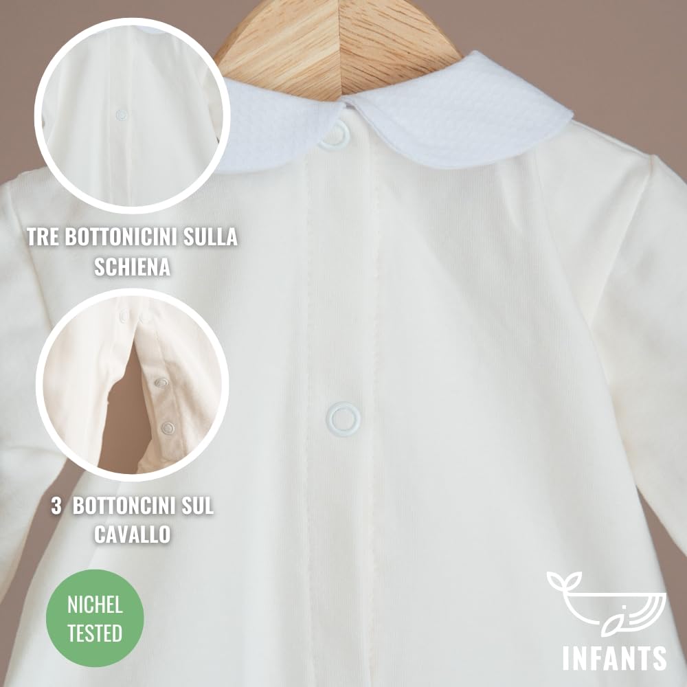 Infants - Tutina Neonato 0-3, 3-6 mesi Femmina con dedica per Papà Ricamata - in Ciniglia - Idea Regalo nascita bimba - Adatta come regalo per la festa del Papà - Made in Italy