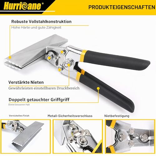 Hurricane 6\ (150mm) Falzzange Bleich Bieger Handwerkzeug, Multifunktions Rutschfeste Blechzange Biegezange, gerades Metall Biegezangenwerkzeug mit Komfortgriff