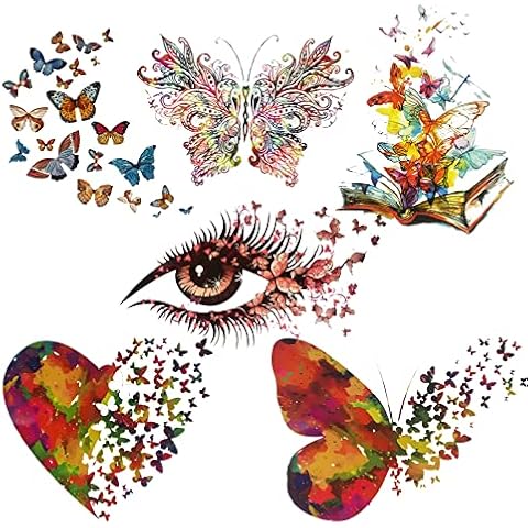 Woohome 6 PCS Patch Thermocollant Papillon Autocollant Patchs Cover