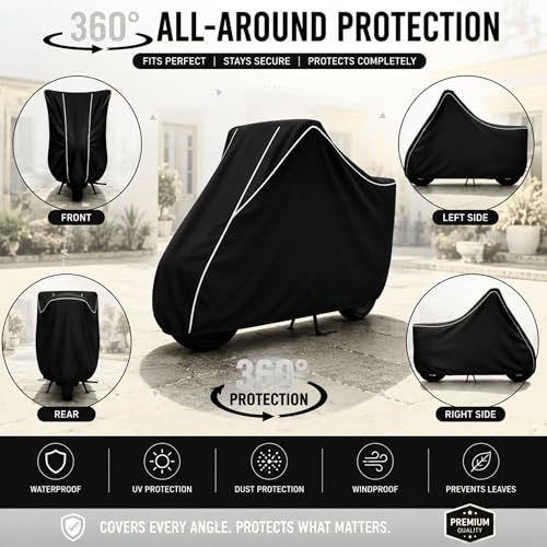 Image of SafeCovers Bike Body Cover for Pulsar 150 Cover for Rain & Dust | Water Resistant, Dustproof, UV Protection, Scratchproof | Heavy Duty Outdoor Motorcycle Cover with Elastic & Windproof Design