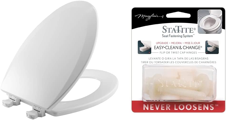 Bemis 1500EC 390 LiftOff Wood Elongated Toilet Seat, 1 Pack, Cotton