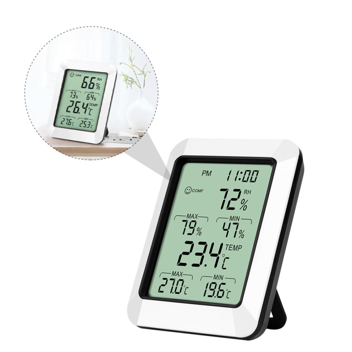 Yardwe 2pezzi Termometro Igrometro Per Monitoraggio Della e Umidità Display Consumo Facile Appendere o Camera