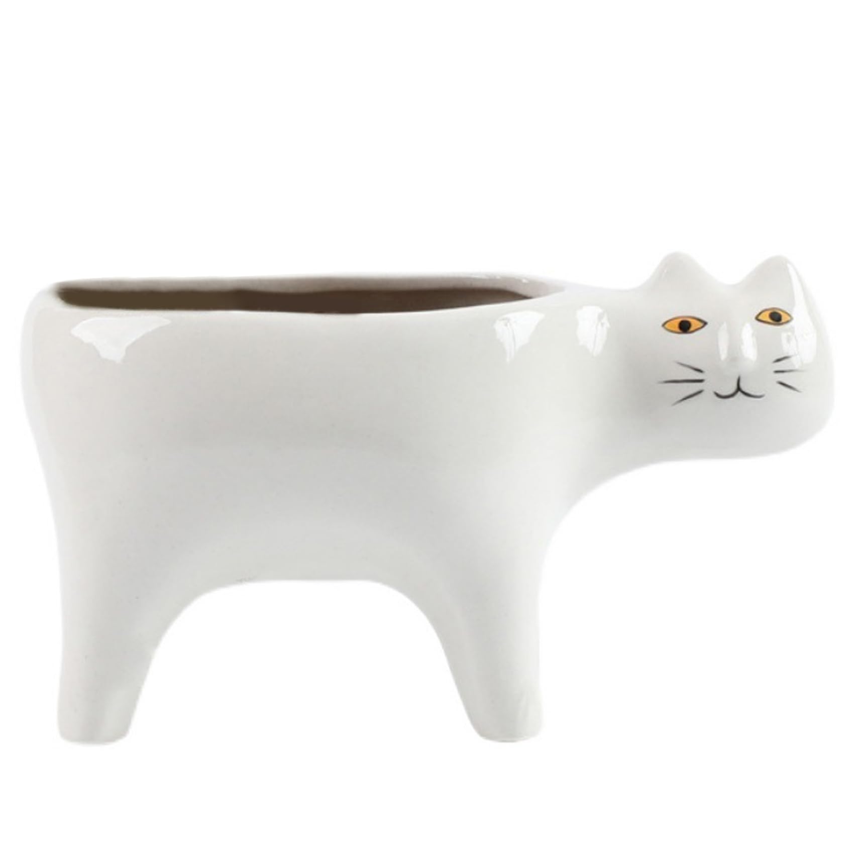 Wedhapy White Bonsai Pot, Ceramic Cat Planter, Mini Cartoon Cat Plant Pot, Cute Animal Planter, Cactus Succulent Pot For Home Office Desk Windowsill Decor Cat Planterbonsai Pot Cat Planter Pot