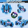QUNREDA Remote Control Car, RC Cars Toys for Kids Ages 6-12, 4WD Stunt Car with LED Lights & 360° Flips, 2.4GHz, Upgraded USB-C Modular Batteries, 8-10 Year Old Boys Birthday Gift 1-Blue #3