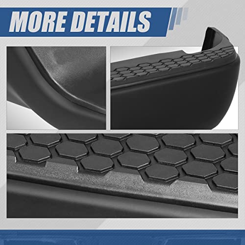 [Non Parking Sensor Hole] Rear Bumper Step Pad Cover Protector With License Plate Lights Compatible With Dodge Ram 1500 2500 3500 2009-2019, Painted Black #TOP5