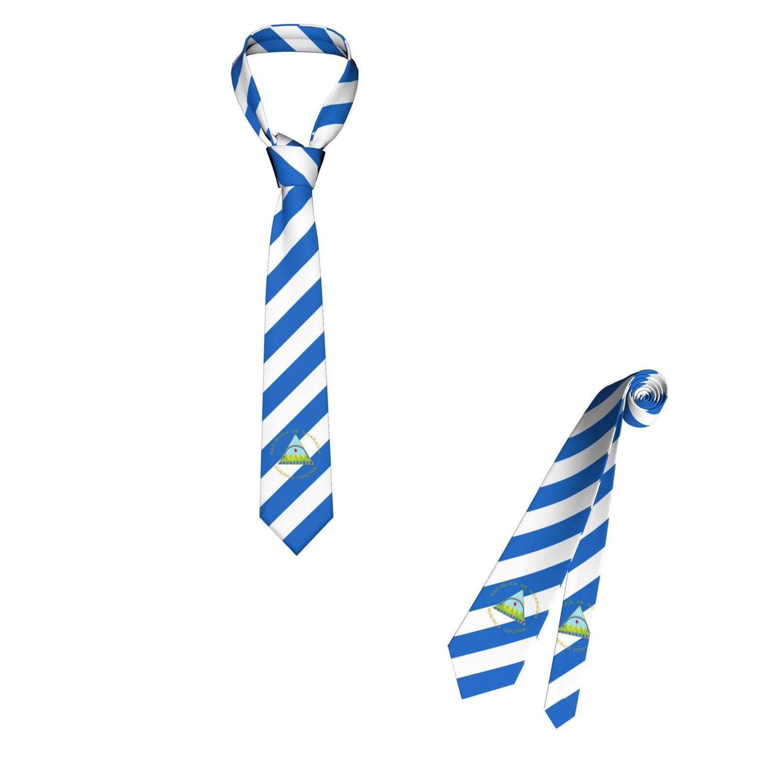 YiiLi Nicaragua Flag Necktie Patriotic Pride Graduation Ties Men Formal Business