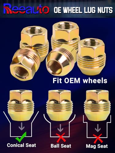 Image of Set of 32, M14x1.5 Lug Nuts OEM Factory 8 Lug Wheel Nuts | for Sliverado Sierra 2500HD 3500HD Yukon Avalanche Suburban Express 2500 C2500 K2500
