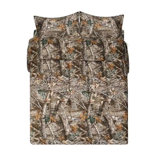 Realtree Edge Kamuflaj Baskılı Yorgan Seti, İkiz Boy, 2 Parça, Polyester Pamuk