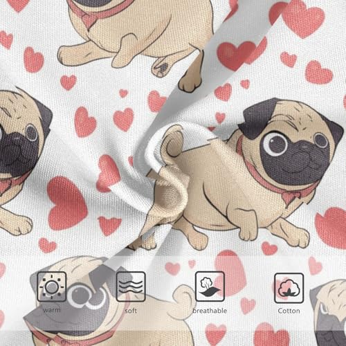 Wusikd Cute Pug Puppy Hearts Girls' Underwear Cotton Girls Briefs Soft Toddler Underwear 2T3