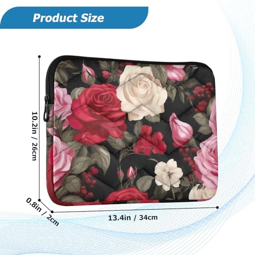 Funda de portátil negra Colorful Roses 13-14 pulgadas miniatura 3