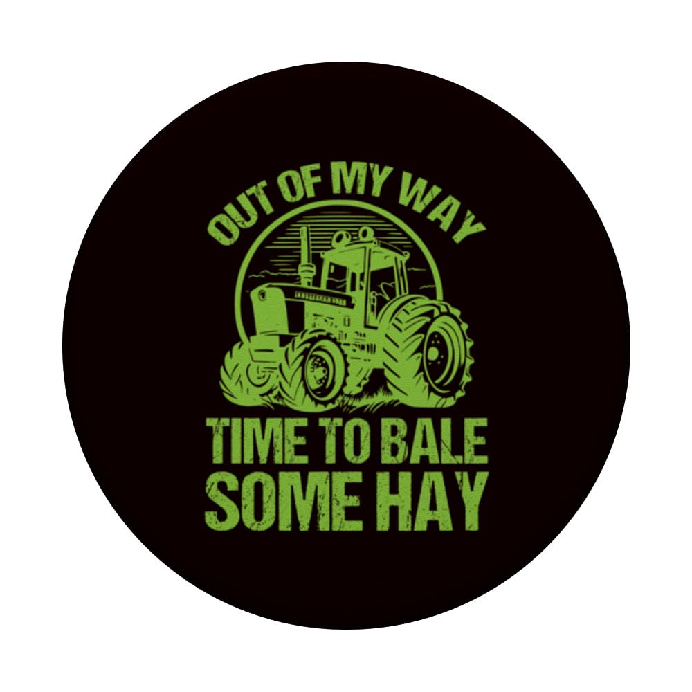 Farming - Out Of My Way Time To Bale Some Hay PopSockets Swappable PopGrip, Black - Image 3