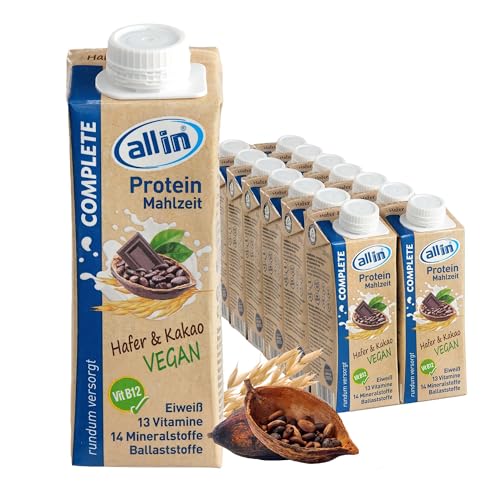 all in® COMPLETE VEGAN Protein Mahlzeit Hafer & Kakao Drink - 14x 250ml...